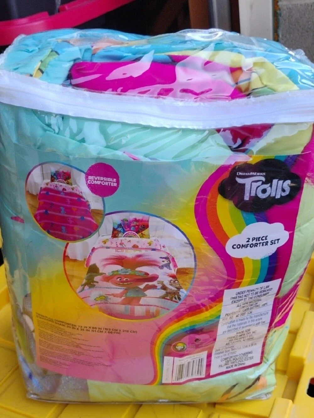 (X-86) Trolls Reversible T/F Comforter & Sham Set